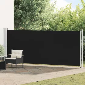 Fekete kihúzható oldalsó terasz-napellenző 600 x 160 cm