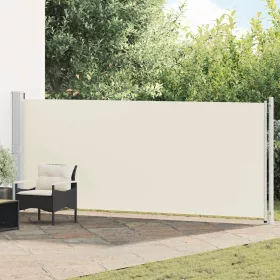   Krémszínű kihúzható oldalsó terasz-napellenző 600 x 160 cm