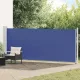Kék behúzható oldalsó terasz-napellenző 600 x 160 cm