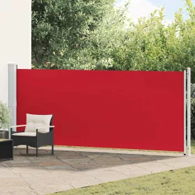 Piros behúzható oldalsó terasz-napellenző 600 x 160 cm
