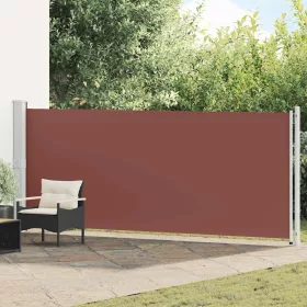 Barna behúzható oldalsó terasz-napellenző 600 x 160 cm