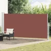 Barna behúzható oldalsó terasznapellenző 180 x 500 cm