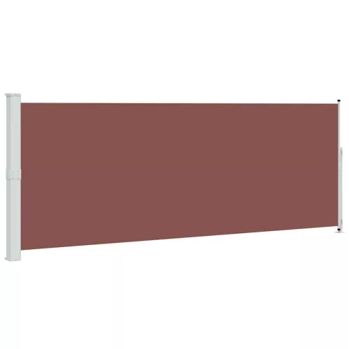 Barna behúzható oldalsó terasznapellenző 180 x 500 cm