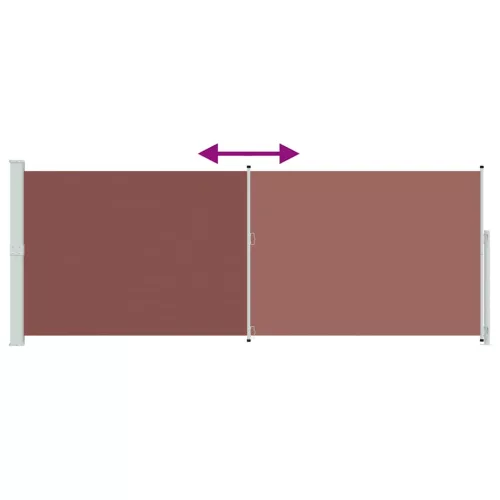 Barna behúzható oldalsó terasznapellenző 180 x 500 cm