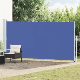 Kék behúzható oldalsó terasznapellenző 180 x 500 cm