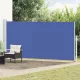 Kék behúzható oldalsó terasznapellenző 180 x 500 cm