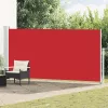 Piros behúzható oldalsó terasznapellenző 180 x 500 cm
