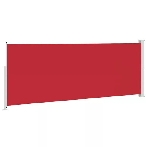 Piros behúzható oldalsó terasznapellenző 180 x 500 cm