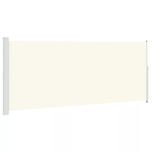 Krémszínű behúzható oldalsó terasznapellenző 200 x 500 cm
