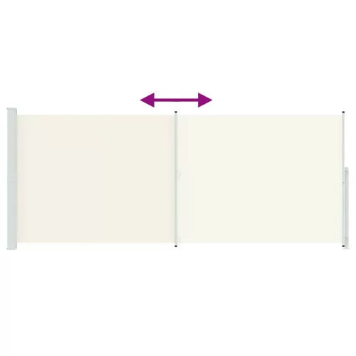 Krémszínű behúzható oldalsó terasznapellenző 200 x 500 cm