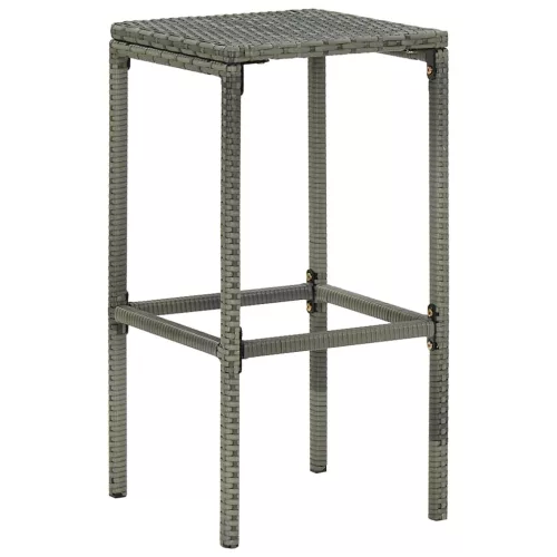 4 db szürke polyrattan bárszék párnával