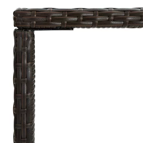 Barna polyrattan és üveg kerti bárasztal 70 x 70 x 110 cm