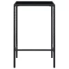 Fekete polyrattan és üveg kerti bárasztal 70 x 70 x 110 cm