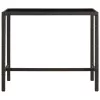Barna polyrattan és üveg kerti bárasztal 130 x 60 x 110 cm