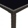 Barna polyrattan és üveg kerti bárasztal 130 x 60 x 110 cm