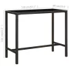 Barna polyrattan és üveg kerti bárasztal 130 x 60 x 110 cm