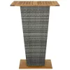Szürke polyrattan és tömör akácfa bárasztal 80 x 80 x 110 cm