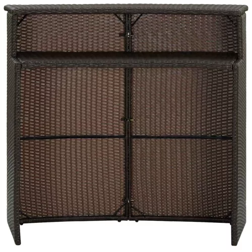 Barna polyrattan kerti bárasztal 120 x 55 x 110 cm
