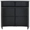 Fekete polyrattan kerti bárasztal 120 x 55 x 110 cm