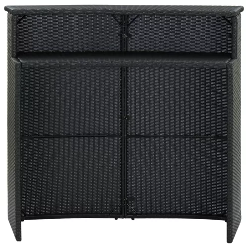 Fekete polyrattan kerti bárasztal 120 x 55 x 110 cm