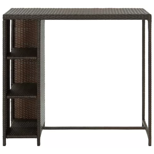 Barna polyrattan kerti tárolóláda 120 x 60 x 110 cm