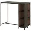Barna polyrattan kerti tárolóláda 120 x 60 x 110 cm