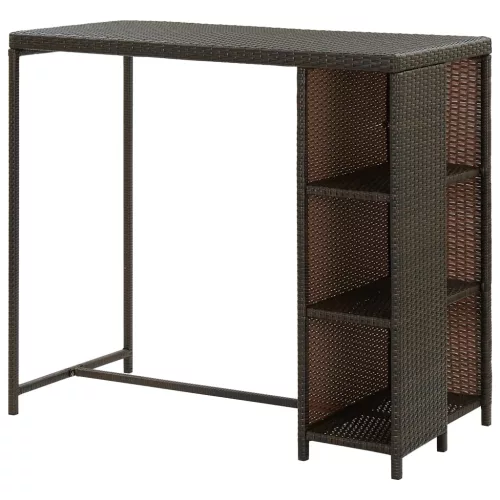 Barna polyrattan kerti tárolóláda 120 x 60 x 110 cm