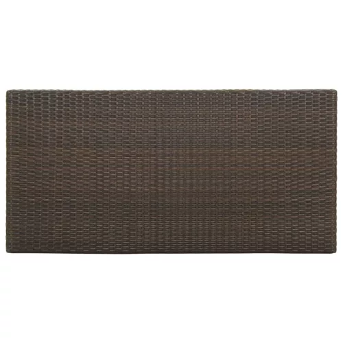 Barna polyrattan kerti tárolóláda 120 x 60 x 110 cm