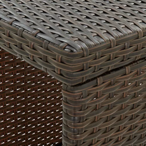 Barna polyrattan kerti tárolóláda 120 x 60 x 110 cm
