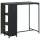 Fekete polyrattan bárasztal tárolópolccal 120 x 60 x 110 cm