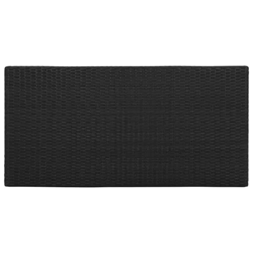 Fekete polyrattan bárasztal tárolópolccal 120 x 60 x 110 cm