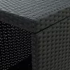 Fekete polyrattan bárasztal tárolópolccal 120 x 60 x 110 cm
