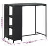 Fekete polyrattan bárasztal tárolópolccal 120 x 60 x 110 cm