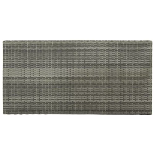 Szürke polyrattan bárasztal tárolópolccal 120 x 60 x 110 cm