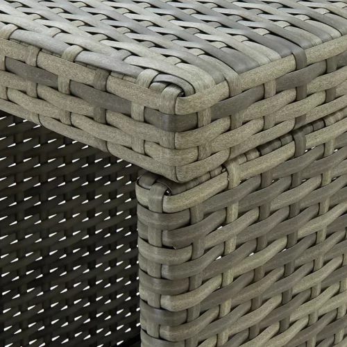 Szürke polyrattan bárasztal tárolópolccal 120 x 60 x 110 cm