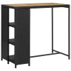 Fekete polyrattan bárasztal tárolópolccal 120 x 60 x 110 cm