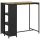 Fekete polyrattan bárasztal tárolópolccal 120 x 60 x 110 cm