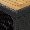 Fekete polyrattan bárasztal tárolópolccal 120 x 60 x 110 cm