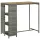 Szürke polyrattan bárasztal tárolópolccal 120 x 60 x 110 cm