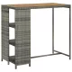 Szürke polyrattan bárasztal tárolópolccal 120 x 60 x 110 cm