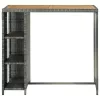 Szürke polyrattan bárasztal tárolópolccal 120 x 60 x 110 cm