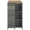 Szürke polyrattan bárasztal tárolópolccal 120 x 60 x 110 cm