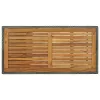 Szürke polyrattan bárasztal tárolópolccal 120 x 60 x 110 cm
