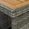 Szürke polyrattan bárasztal tárolópolccal 120 x 60 x 110 cm
