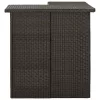 Barna polyrattan sarok bárasztal 100 x 50 x 105 cm