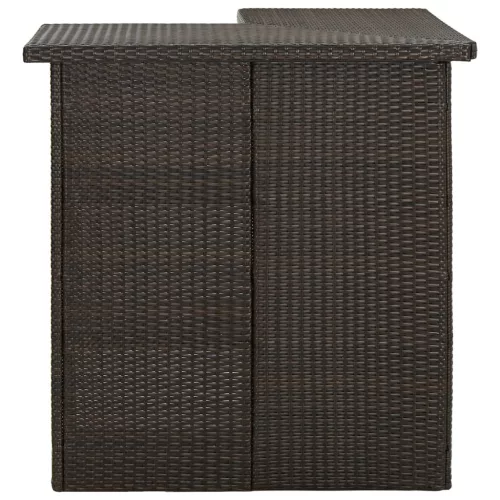 Barna polyrattan sarok bárasztal 100 x 50 x 105 cm