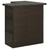 Barna polyrattan sarok bárasztal 100 x 50 x 105 cm