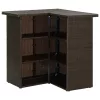 Barna polyrattan sarok bárasztal 100 x 50 x 105 cm
