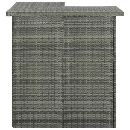 Szürke polirattan sarok bárasztal 100 x 50 x 105 cm