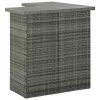 Szürke polirattan sarok bárasztal 100 x 50 x 105 cm
